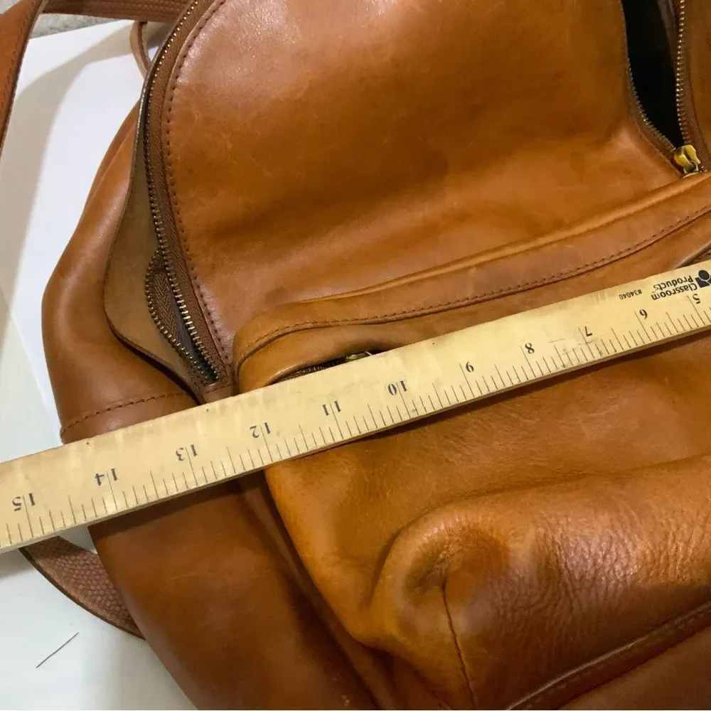Madewell Large Lorimer Leather Backpack in English Saddle